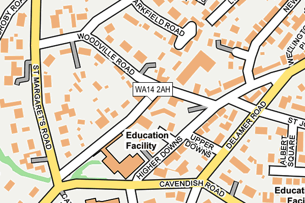 WA14 2AH map - OS OpenMap – Local (Ordnance Survey)