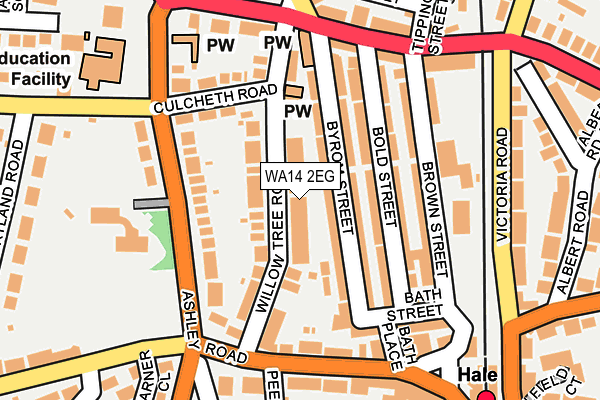WA14 2EG map - OS OpenMap – Local (Ordnance Survey)