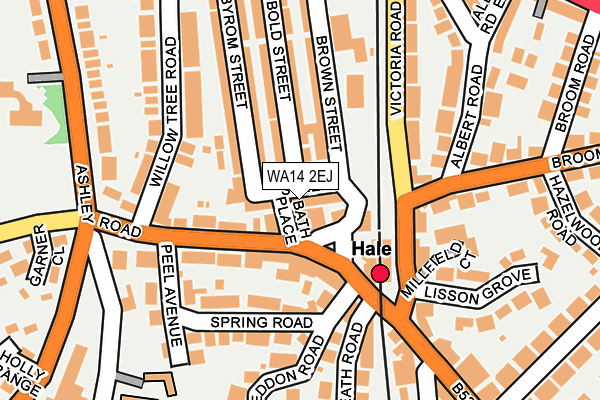WA14 2EJ map - OS OpenMap – Local (Ordnance Survey)
