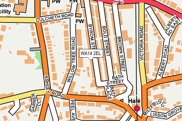 WA14 2EL map - OS OpenMap – Local (Ordnance Survey)