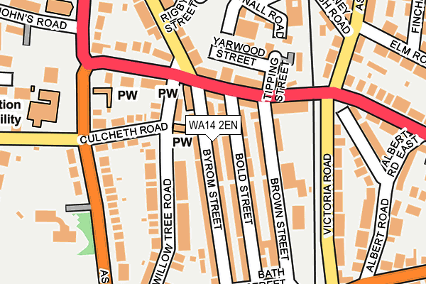 WA14 2EN map - OS OpenMap – Local (Ordnance Survey)