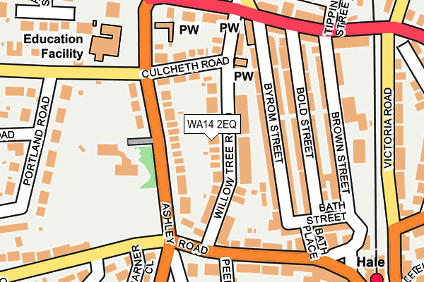 WA14 2EQ map - OS OpenMap – Local (Ordnance Survey)