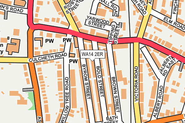 WA14 2ER map - OS OpenMap – Local (Ordnance Survey)