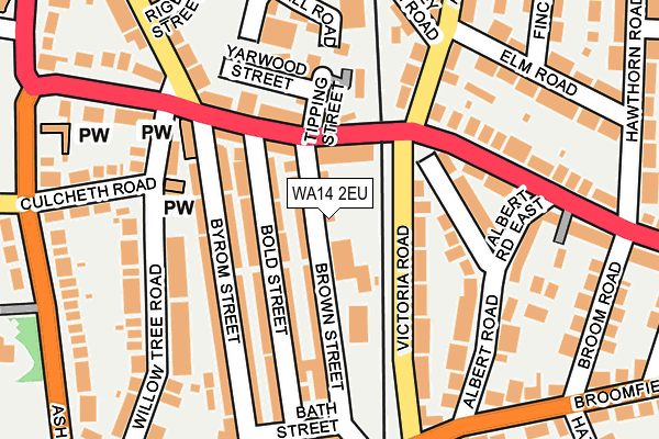 WA14 2EU map - OS OpenMap – Local (Ordnance Survey)