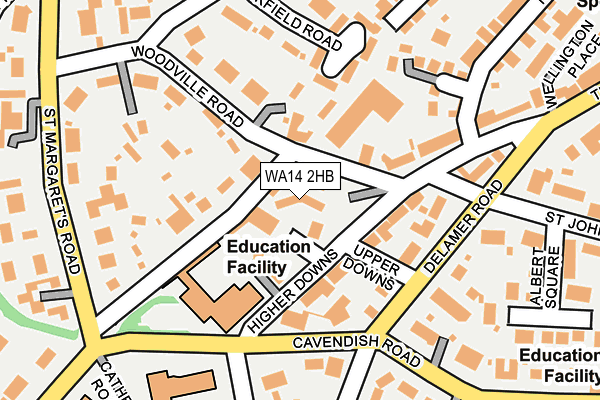 WA14 2HB map - OS OpenMap – Local (Ordnance Survey)