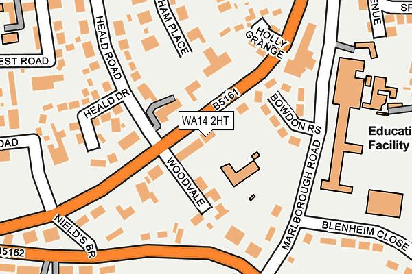 WA14 2HT map - OS OpenMap – Local (Ordnance Survey)