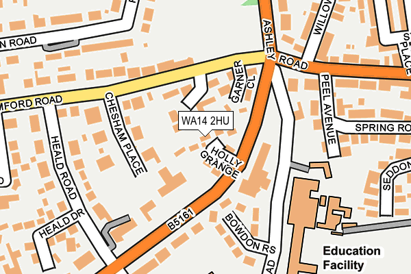 WA14 2HU map - OS OpenMap – Local (Ordnance Survey)