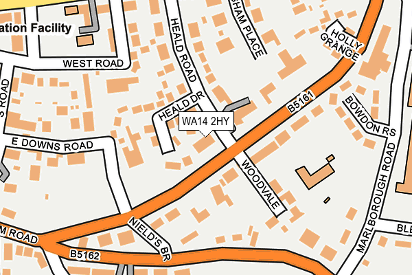 WA14 2HY map - OS OpenMap – Local (Ordnance Survey)
