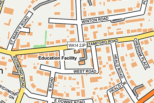 WA14 2JP map - OS OpenMap – Local (Ordnance Survey)