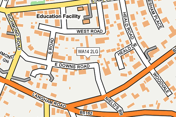 WA14 2LG map - OS OpenMap – Local (Ordnance Survey)
