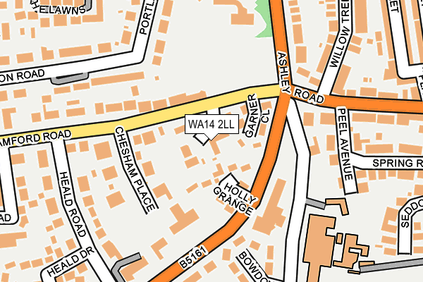 WA14 2LL map - OS OpenMap – Local (Ordnance Survey)