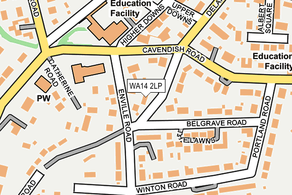 WA14 2LP map - OS OpenMap – Local (Ordnance Survey)