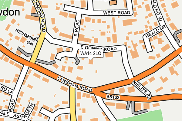 WA14 2LQ map - OS OpenMap – Local (Ordnance Survey)