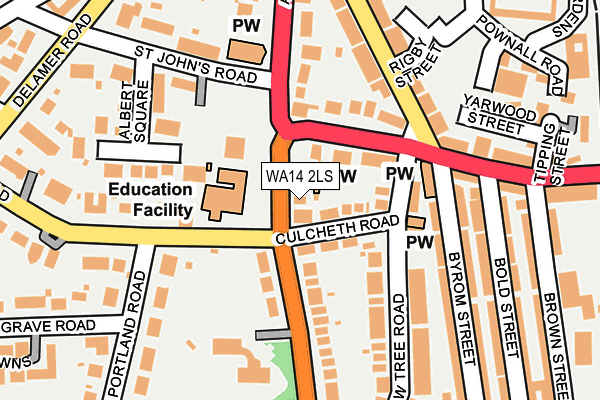 WA14 2LS map - OS OpenMap – Local (Ordnance Survey)