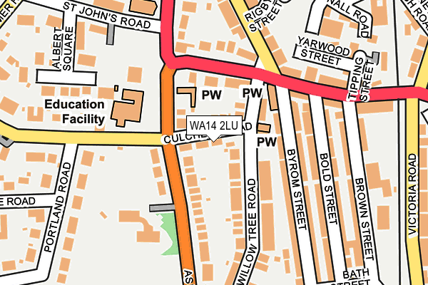 WA14 2LU map - OS OpenMap – Local (Ordnance Survey)