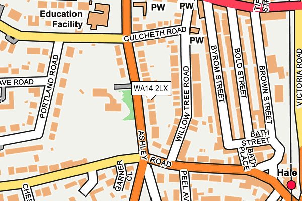 WA14 2LX map - OS OpenMap – Local (Ordnance Survey)