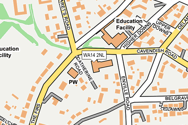 WA14 2NL map - OS OpenMap – Local (Ordnance Survey)