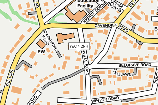 WA14 2NR map - OS OpenMap – Local (Ordnance Survey)