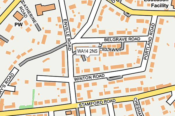 WA14 2NS map - OS OpenMap – Local (Ordnance Survey)