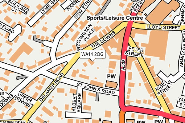WA14 2QG map - OS OpenMap – Local (Ordnance Survey)