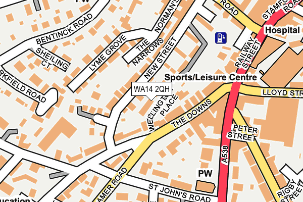 WA14 2QH map - OS OpenMap – Local (Ordnance Survey)