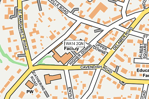 WA14 2QN map - OS OpenMap – Local (Ordnance Survey)