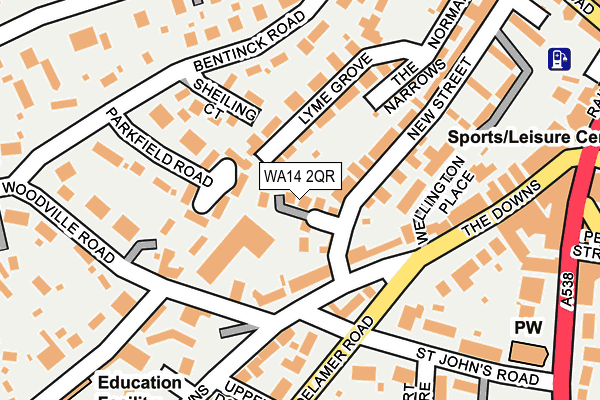 WA14 2QR map - OS OpenMap – Local (Ordnance Survey)