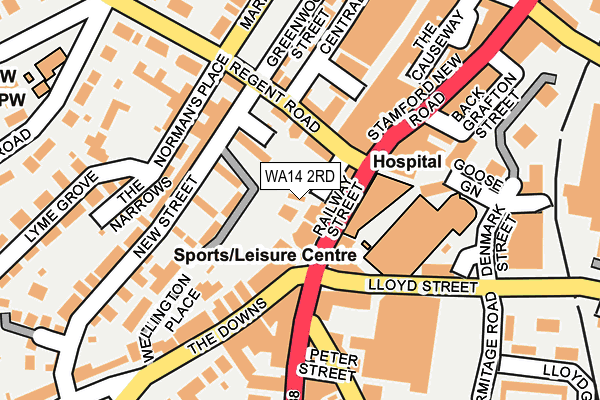 WA14 2RD map - OS OpenMap – Local (Ordnance Survey)