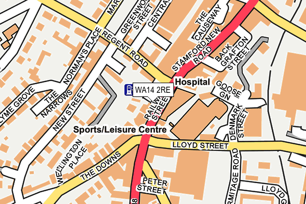 WA14 2RE map - OS OpenMap – Local (Ordnance Survey)
