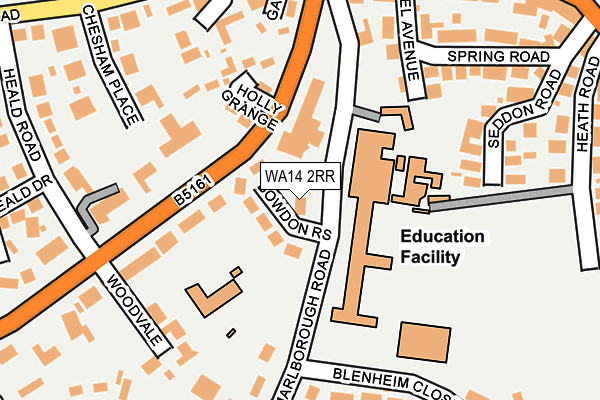 WA14 2RR map - OS OpenMap – Local (Ordnance Survey)