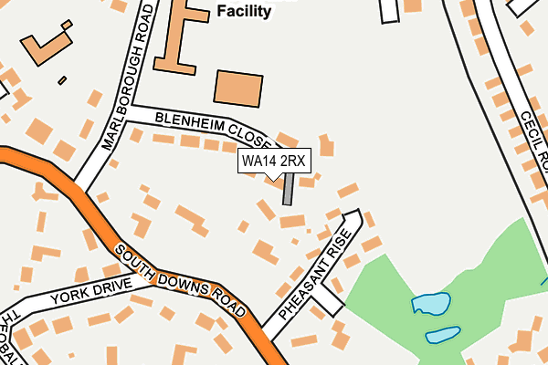 WA14 2RX map - OS OpenMap – Local (Ordnance Survey)