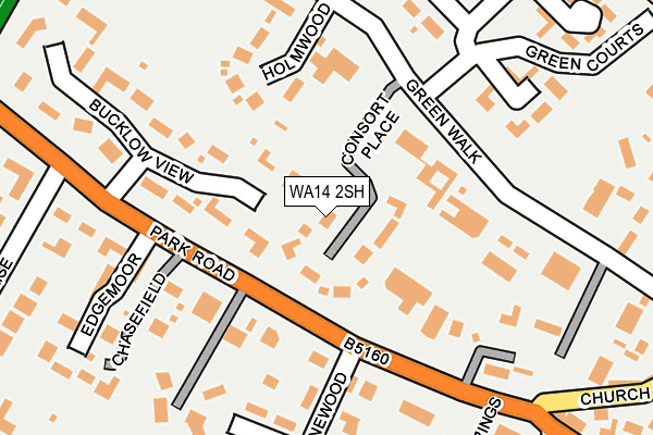 WA14 2SH map - OS OpenMap – Local (Ordnance Survey)