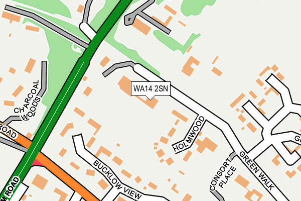 WA14 2SN map - OS OpenMap – Local (Ordnance Survey)