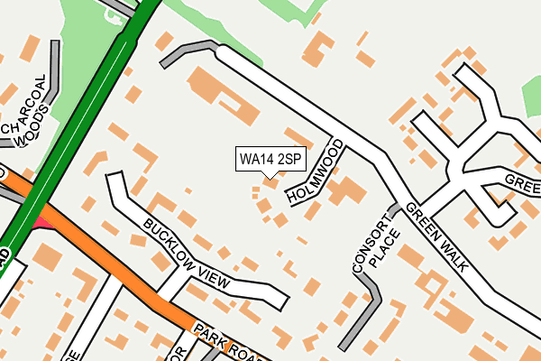 WA14 2SP map - OS OpenMap – Local (Ordnance Survey)