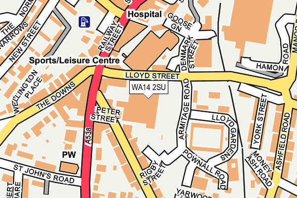 WA14 2SU map - OS OpenMap – Local (Ordnance Survey)