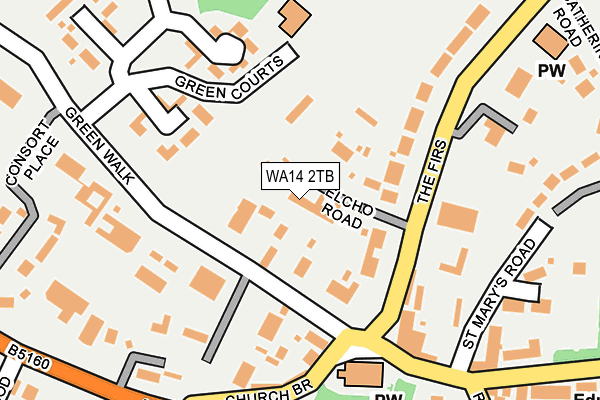 WA14 2TB map - OS OpenMap – Local (Ordnance Survey)