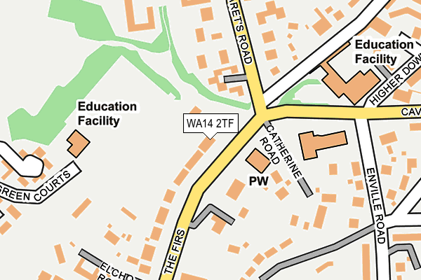WA14 2TF map - OS OpenMap – Local (Ordnance Survey)