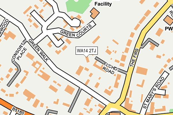 WA14 2TJ map - OS OpenMap – Local (Ordnance Survey)
