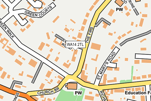 WA14 2TL map - OS OpenMap – Local (Ordnance Survey)