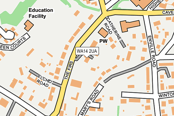 WA14 2UA map - OS OpenMap – Local (Ordnance Survey)