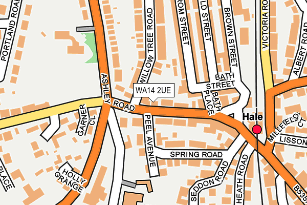 WA14 2UE map - OS OpenMap – Local (Ordnance Survey)