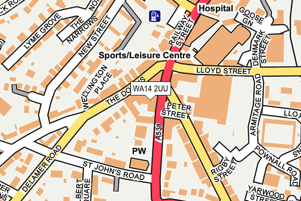 WA14 2UU map - OS OpenMap – Local (Ordnance Survey)