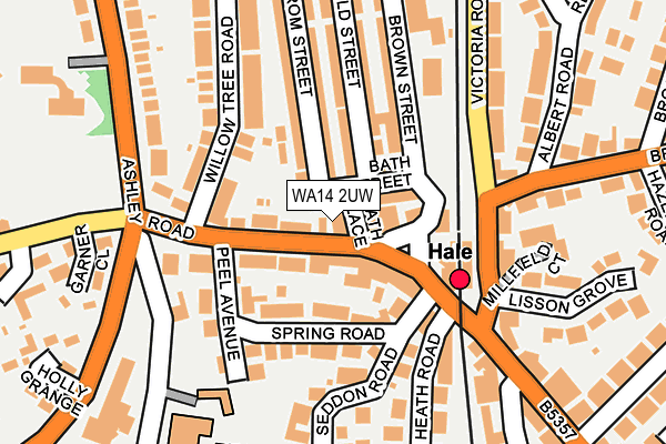 WA14 2UW map - OS OpenMap – Local (Ordnance Survey)