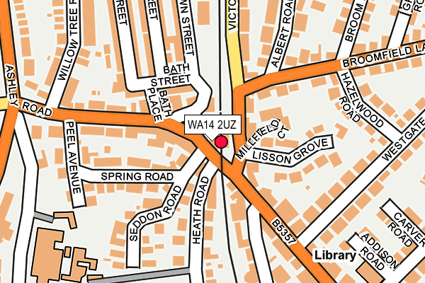 WA14 2UZ map - OS OpenMap – Local (Ordnance Survey)