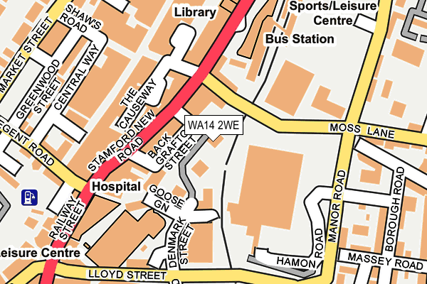 WA14 2WE map - OS OpenMap – Local (Ordnance Survey)