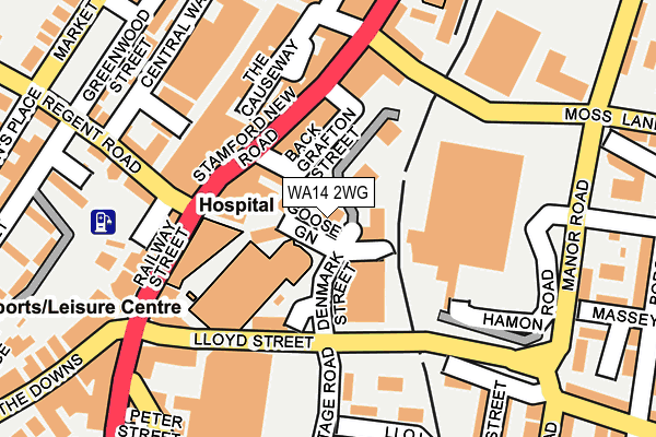 WA14 2WG map - OS OpenMap – Local (Ordnance Survey)