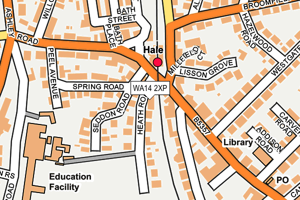 WA14 2XP map - OS OpenMap – Local (Ordnance Survey)