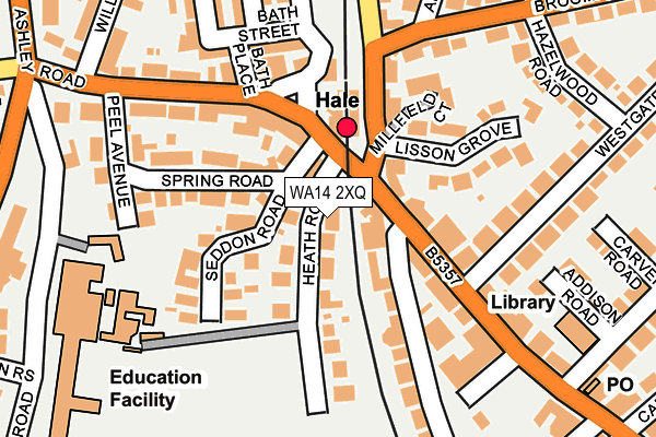 WA14 2XQ map - OS OpenMap – Local (Ordnance Survey)