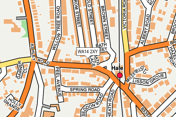WA14 2XY map - OS OpenMap – Local (Ordnance Survey)