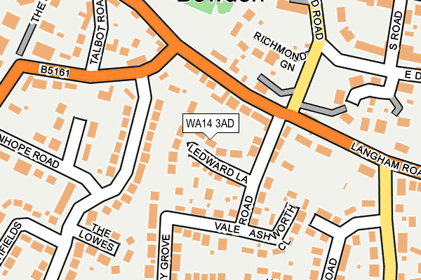 WA14 3AD map - OS OpenMap – Local (Ordnance Survey)